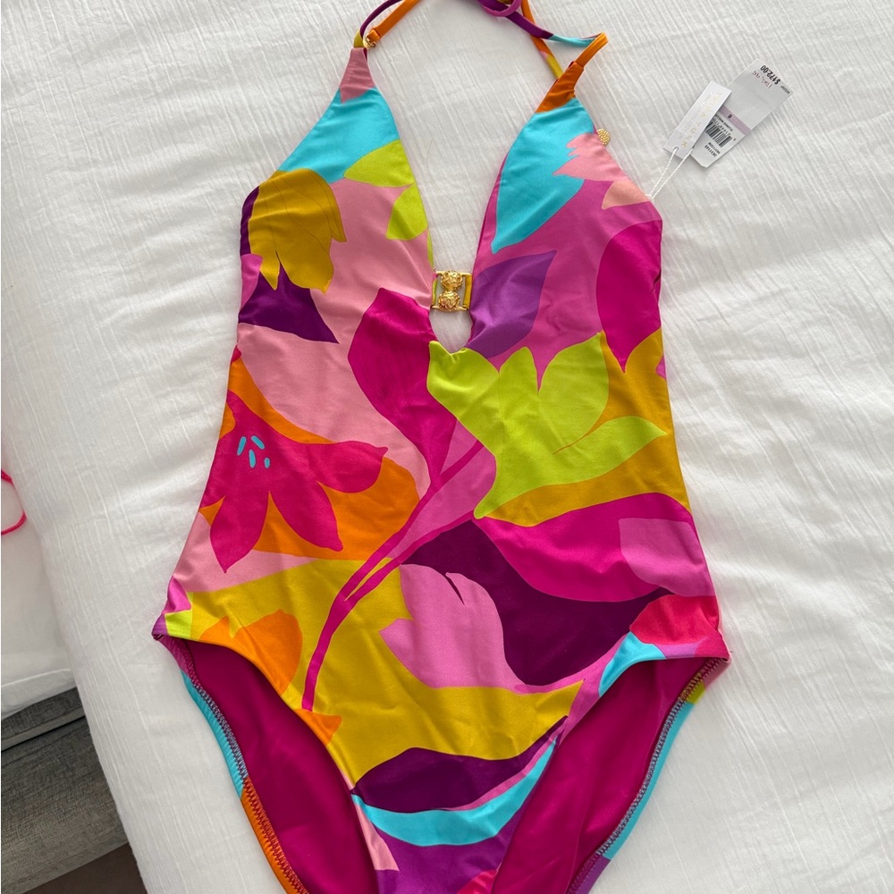 Trina Turk Colorful Floral One Piece Swimsuit